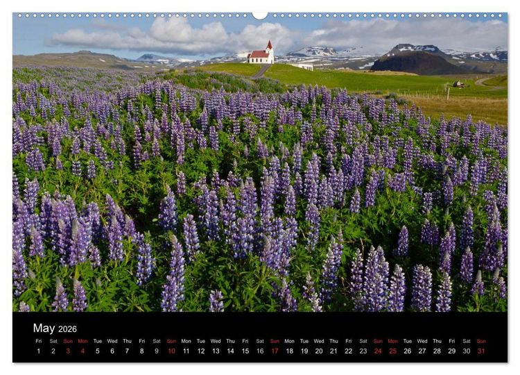 Produktbild: Iceland 2026 (High Quality Premium Wall Calendar 2026 DIN A2 landscape),CALVENDO 12 Month Wall Calendar