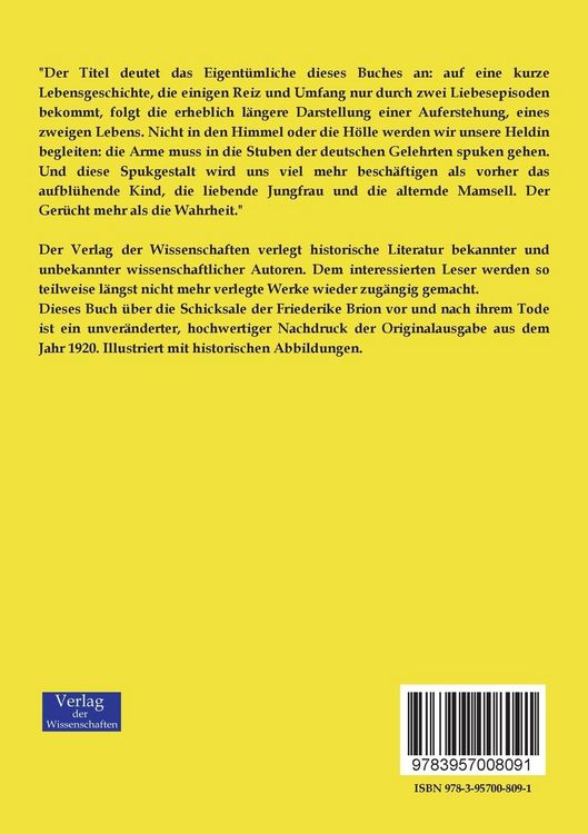 Produktbild: Die Schicksale der Friederike Brion vor und nach ihrem Tode