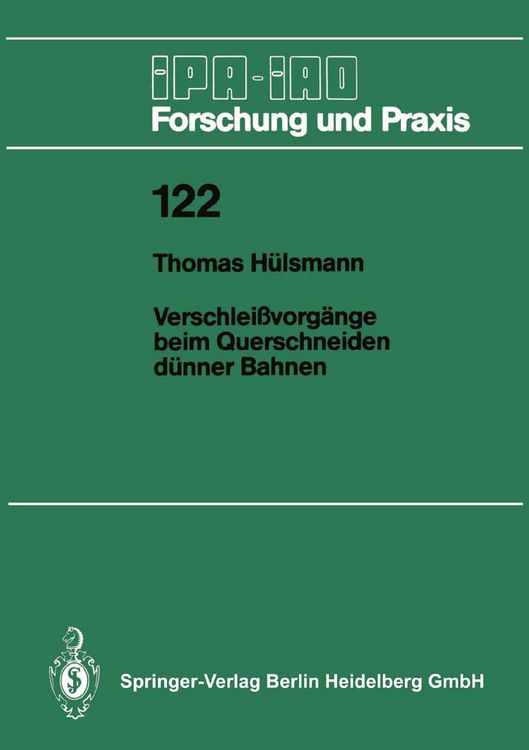 Produktbild: Verschlei&szlig;vorg&auml;nge beim Querschneiden d&uuml;nner Bahnen
