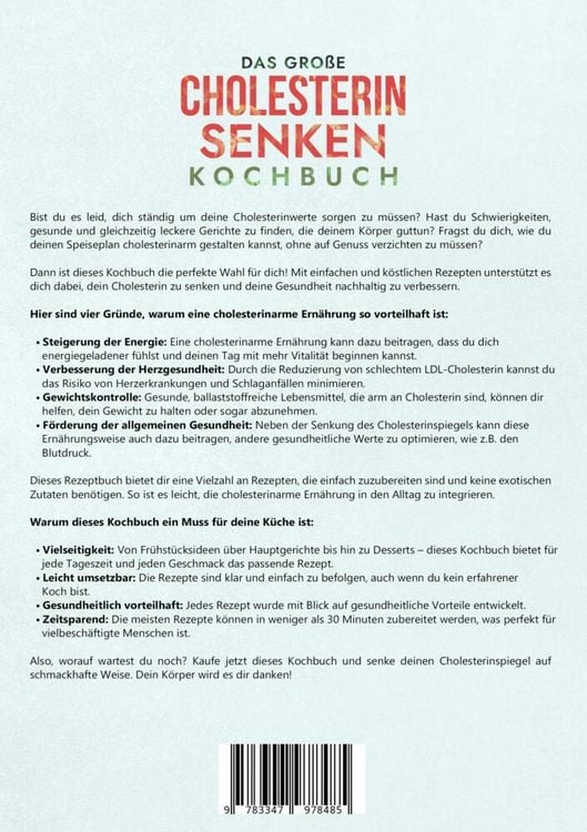 Produktbild: Das gro&szlig;e Cholesterin Senken Kochbuch