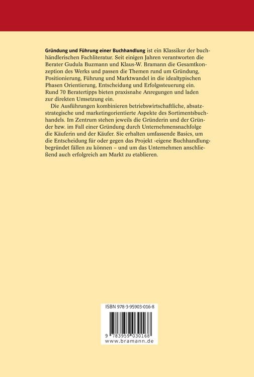 Produktbild: Gr&uuml;ndung und F&uuml;hrung einer Buchhandlung