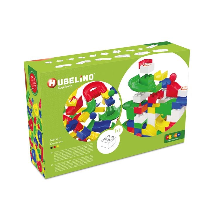 Produktbild: HUBELINO Kugelbahn 128-teiliges Bahnelemente Set