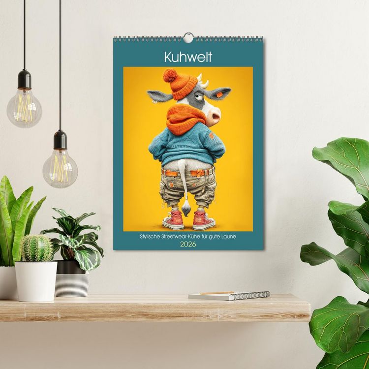Produktbild: Kuhwelt. Stylische Streetwear-K&uuml;he f&uuml;r gute Laune (Wandkalender 2026 DIN A3 hoch), CALVENDO Monatskalender