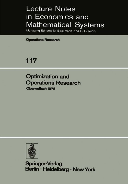 Produktbild: Optimization and Operations Research