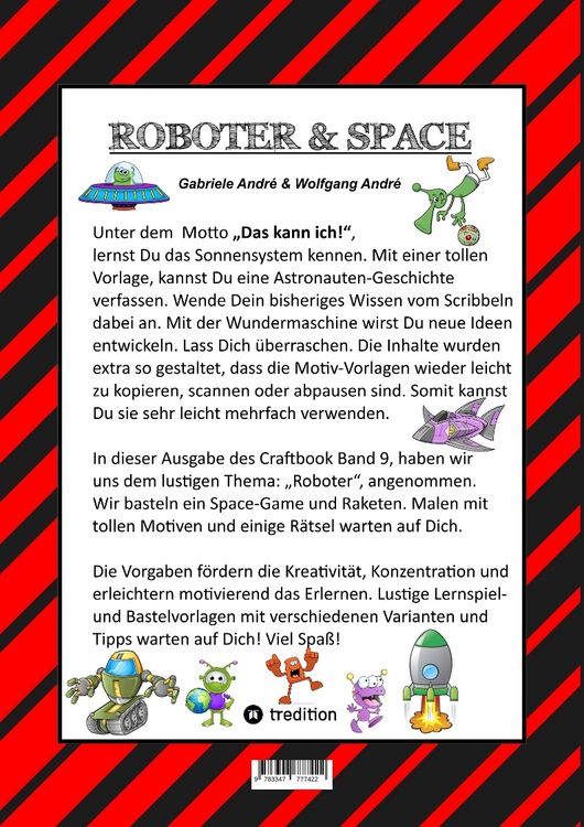 Produktbild: Craftbook - Roboter - Space Game - Coole Motive - R&auml;tsel - Storytelling - Raketen Basteln - Sonnensystem - Ufo