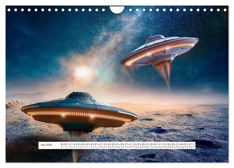 Produktbild: Flying saucers - The great journey (Wall Calendar 2026 DIN A4 landscape), CALVENDO 12 Month Wall Calendar