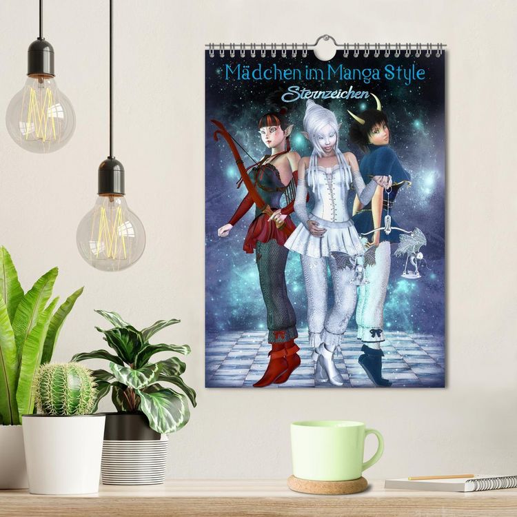 Produktbild: M&auml;dchen im Manga Style (Sternzeichen) (Wandkalender 2026 DIN A4 hoch), CALVENDO Monatskalender