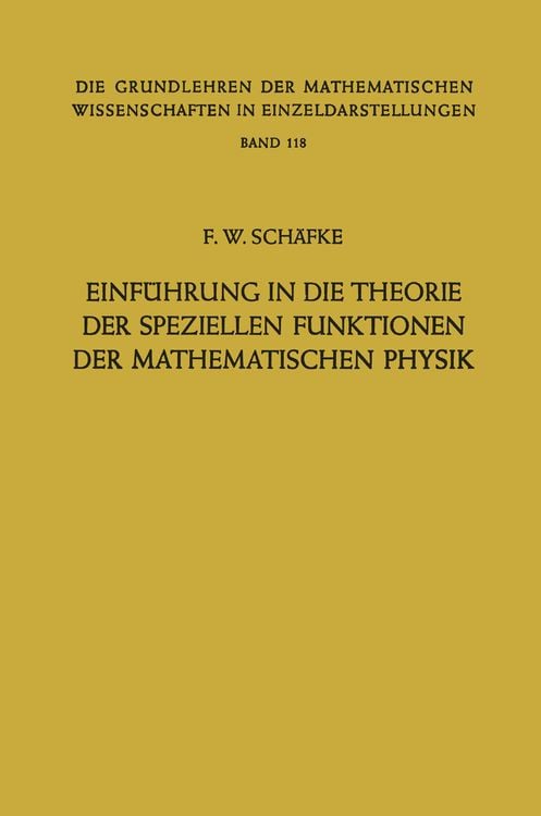 Produktbild: Einf&uuml;hrung in die Theorie der Speziellen Funktionen der Mathematischen Physik
