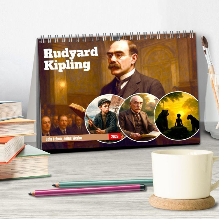 Produktbild: Rudyard Kipling (Tischkalender 2026 DIN A5 quer), CALVENDO Monatskalender