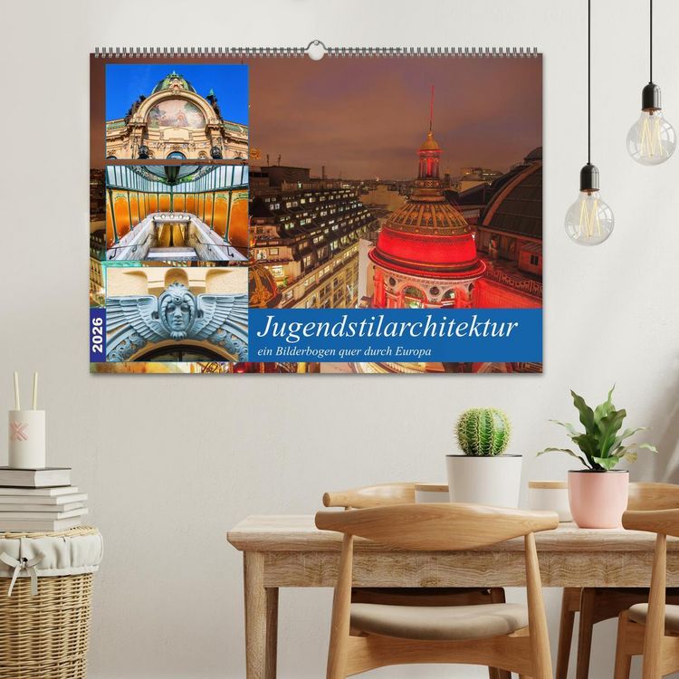 Produktbild: Jugendstilarchitektur - ein Bilderbogen quer durch Europa (Wandkalender 2026 DIN A2 quer), CALVENDO Monatskalender