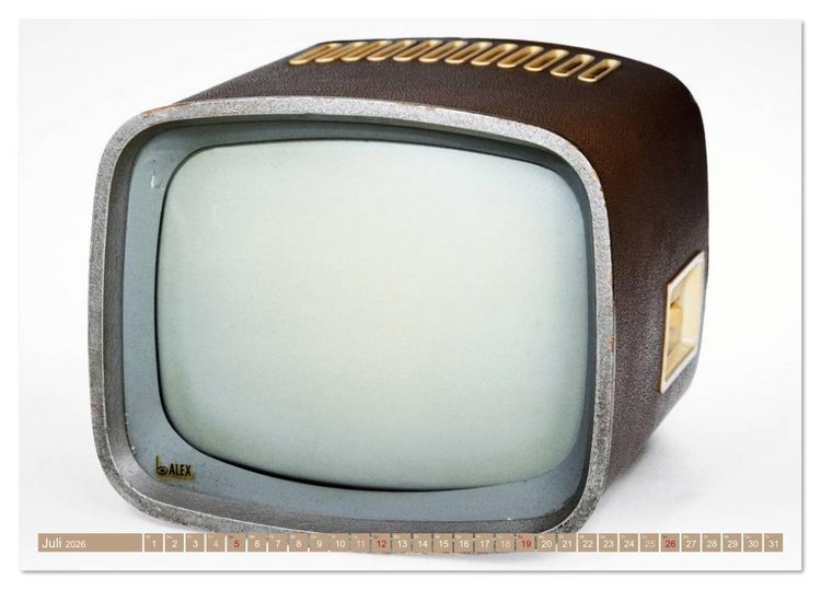 Produktbild: Fernseher der 1950er bis 70er Jahre: In die R&ouml;hre geguckt (Tischkalender 2026 DIN A5 quer), CALVENDO Monatskalender