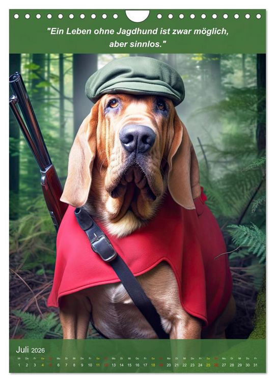Produktbild: Lustige Jagdhunde mit J&auml;gerlatein (Wandkalender 2026 DIN A4 hoch), CALVENDO Monatskalender