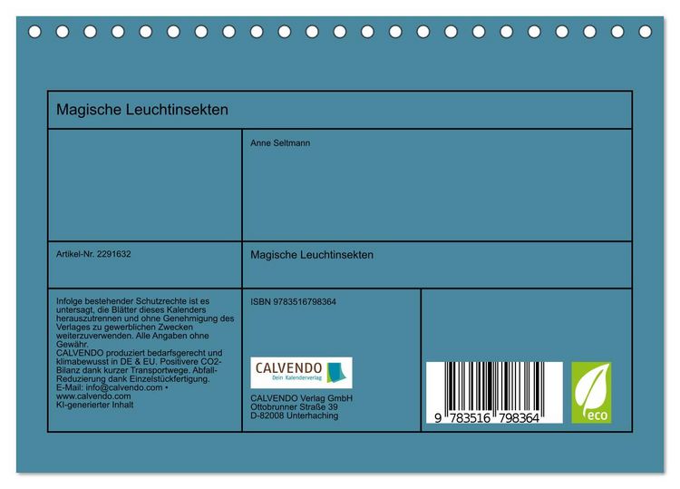 Produktbild: Magische Leuchtinsekten (Tischkalender 2027 DIN A5 quer), CALVENDO Monatskalender