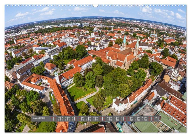 Produktbild: Meine Heimat von oben - Luftbilder von Augsburg (hochwertiger Premium Wandkalender 2026 DIN A2 quer), Kunstdruck in Hochglanz