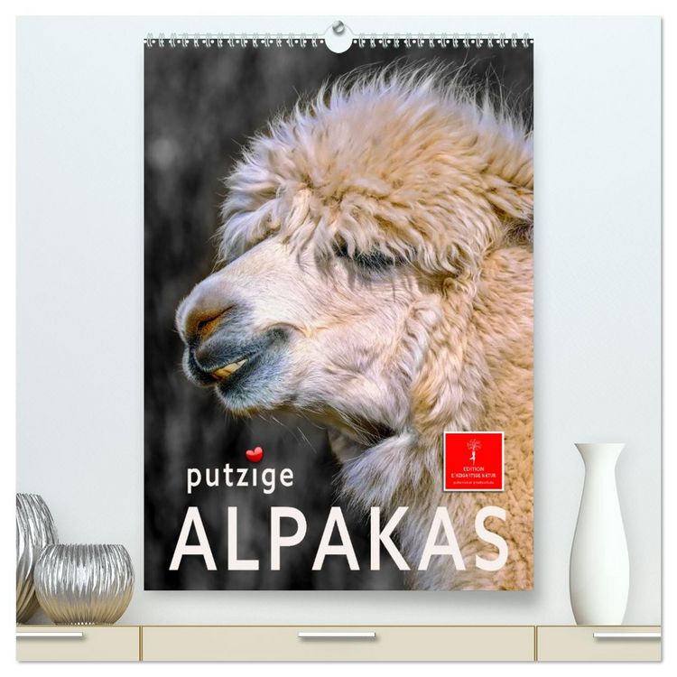 Produktbild: Putzige Alpakas (hochwertiger Premium Wandkalender 2026 DIN A2 hoch), Kunstdruck in Hochglanz