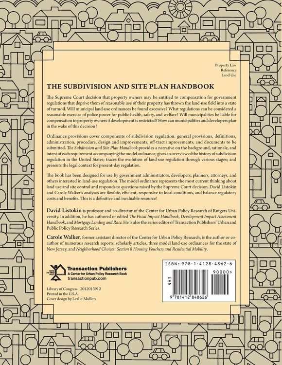 Produktbild: The Subdivision and Site Plan Handbook