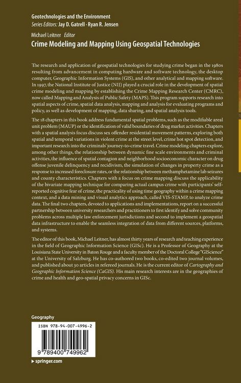 Produktbild: Crime Modeling and Mapping Using Geospatial Technologies