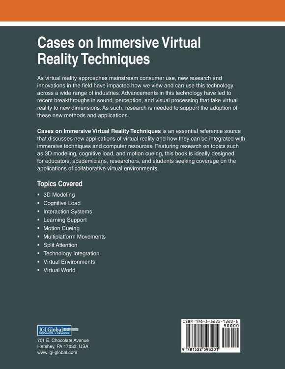 Produktbild: Cases on Immersive Virtual Reality Techniques
