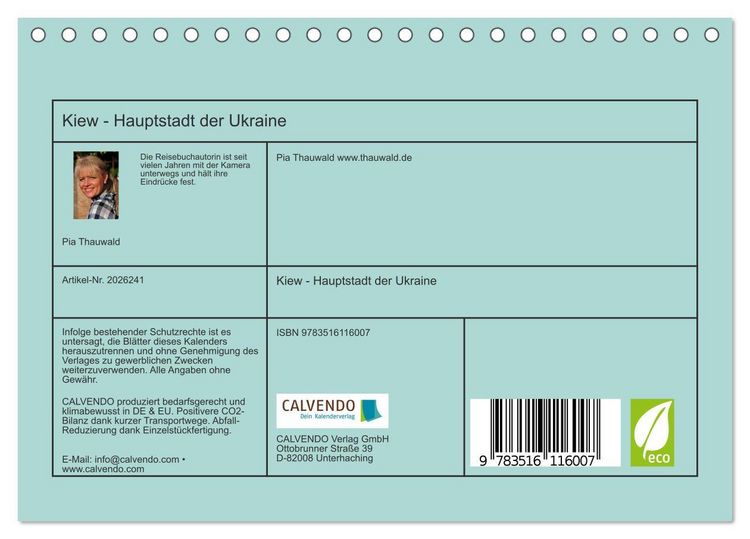 Produktbild: Kiew - Hauptstadt der Ukraine (Tischkalender 2026 DIN A5 quer), CALVENDO Monatskalender