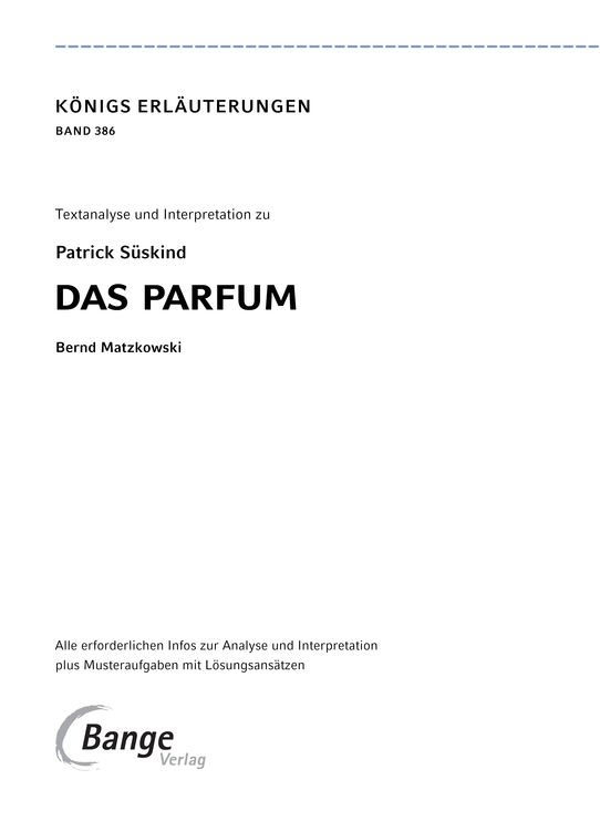 Produktbild: Das Parfum - Textanalyse und Interpretation