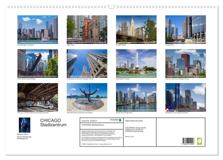 Produktbild: CHICAGO Stadtzentrum (Wandkalender 2026 DIN A2 quer), CALVENDO Monatskalender