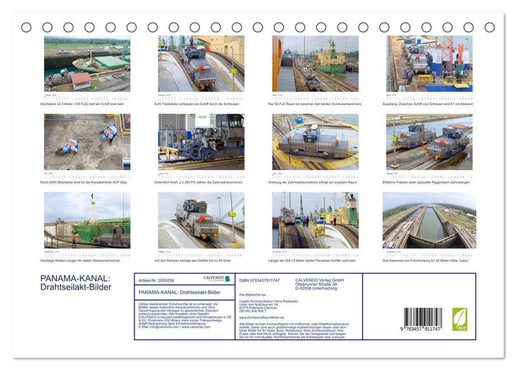 Produktbild: PANAMA-KANAL: Drahtseilakt-Bilder (Tischkalender 2026 DIN A5 quer), CALVENDO Monatskalender