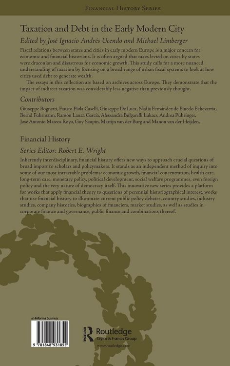 Produktbild: Taxation and Debt in the Early Modern City