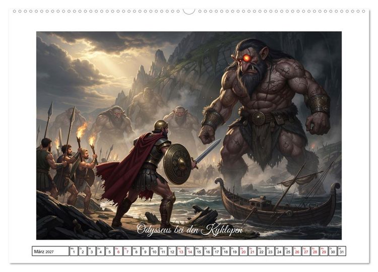 Produktbild: Die Irrfahrten des Odysseus (hochwertiger Premium Wandkalender 2027 DIN A2 quer), Kunstdruck in Hochglanz