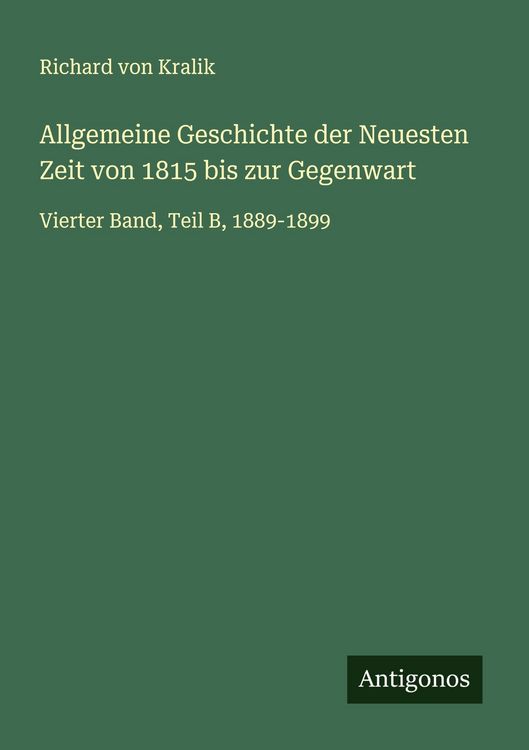 Produktbild: Allgemeine Geschichte der Neuesten Zeit von 1815 bis zur Gegenwart