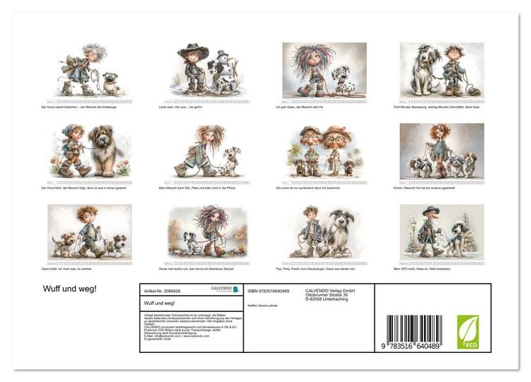 Produktbild: Wuff und weg! (Wandkalender 2026 DIN A4 quer), CALVENDO Monatskalender