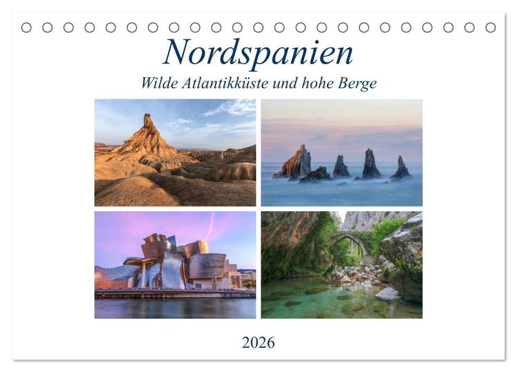 Produktbild: Nordspanien, wilde Atlantikk&uuml;ste und hohe Berge (Tischkalender 2026 DIN A5 quer), CALVENDO Monatskalender