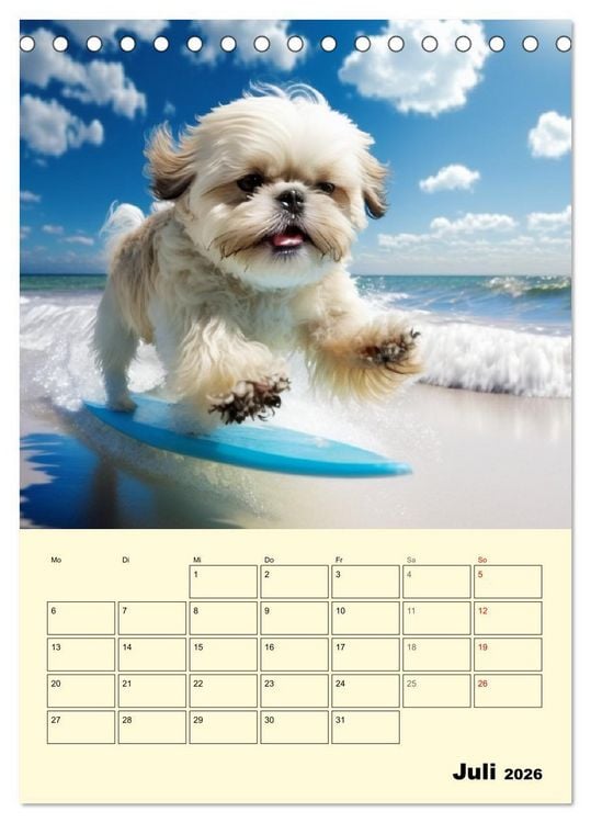 Produktbild: Shih Tzu Alarm. Gl&uuml;ckliche Wuschelk&ouml;pfe (Tischkalender 2026 DIN A5 hoch), CALVENDO Monatskalender