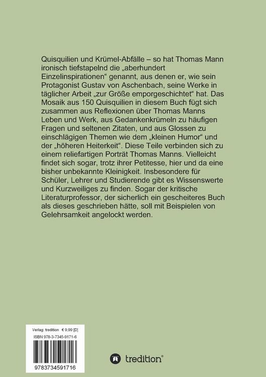 Produktbild: Quisquilien zu Thomas Mann