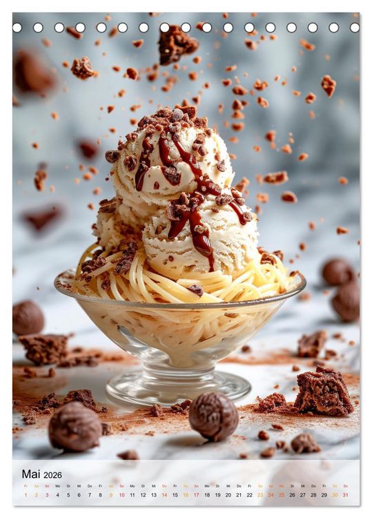 Produktbild: Eis - Raffinessen f&uuml;r Gourmets (Tischkalender 2026 DIN A5 hoch), CALVENDO Monatskalender