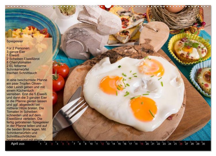 Produktbild: Low Carb - Leichte Rezepte f&uuml;r jeden Tag (hochwertiger Premium Wandkalender 2026 DIN A2 quer), Kunstdruck in Hochglanz