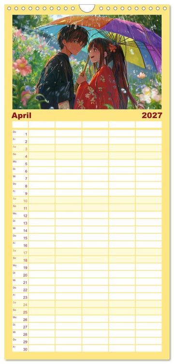 Produktbild: Familienplaner 2027 - Anime Kalender &ndash; Charaktere im Slice-of-Life Stil mit 5 Spalten (Wandkalender, 21 x 45 cm) CALVENDO