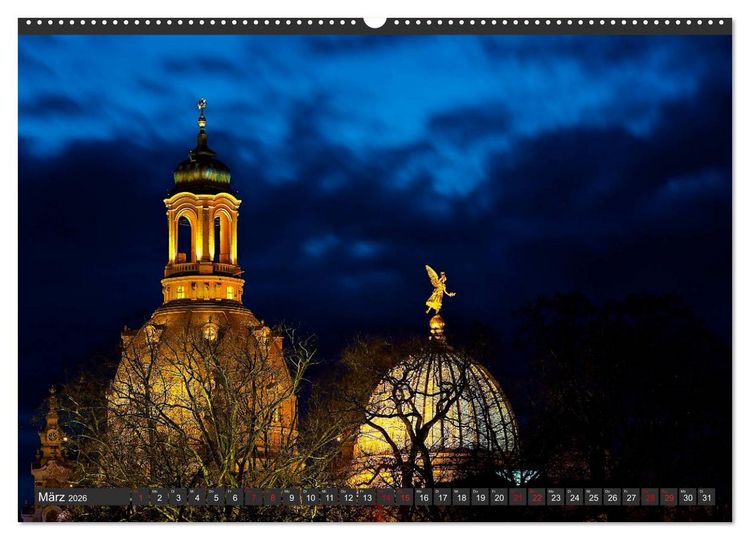 Produktbild: Dresden - Die Frauenkirche (hochwertiger Premium Wandkalender 2026 DIN A2 quer), Kunstdruck in Hochglanz