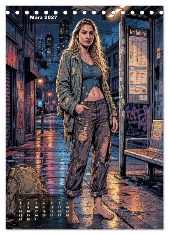 Produktbild: No Future: Dystopische Street-Art Graphic Novel (Tischkalender 2027 DIN A5 hoch), CALVENDO Monatskalender