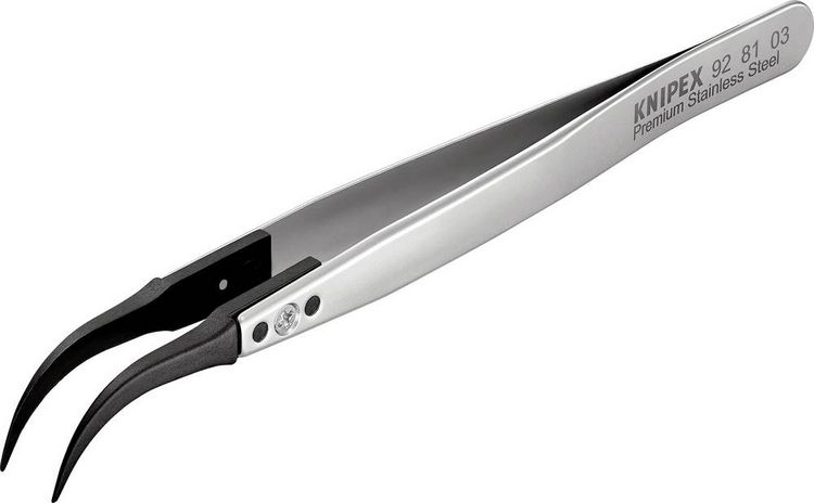 Produktbild: Knipex 92 81 03 ESD Pinzette 1 St&uuml;ck Spitz 130mm
