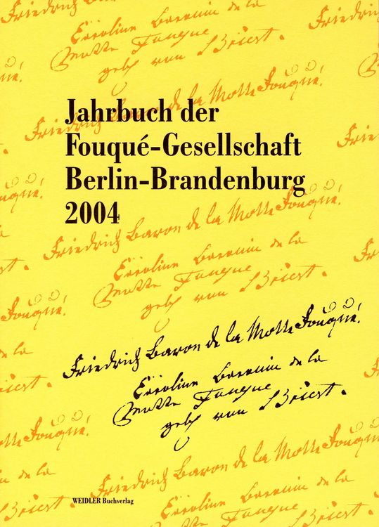Produktbild: Jahrbuch der Fouqu&eacute;-Gesellschaft Berlin-Brandenburg 2004