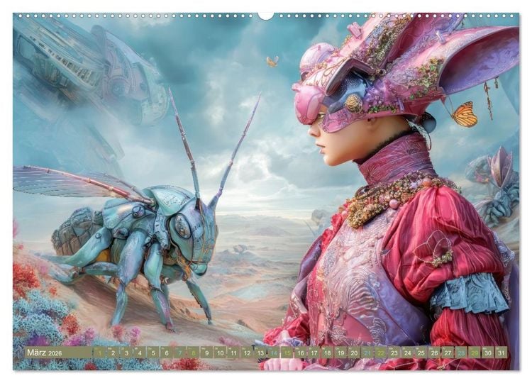 Produktbild: Insektenplanet - Surrealer Science-Fiction (Wandkalender 2026 DIN A2 quer), CALVENDO Monatskalender
