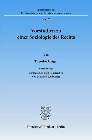 Produktbild: Vorstudien zu einer Soziologie des Rechts.
