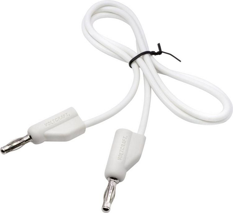 Produktbild: VOLTCRAFT MSB-300 Messleitung Lamellenstecker 4mm Silikon 0.50m Wei&szlig; 1St.