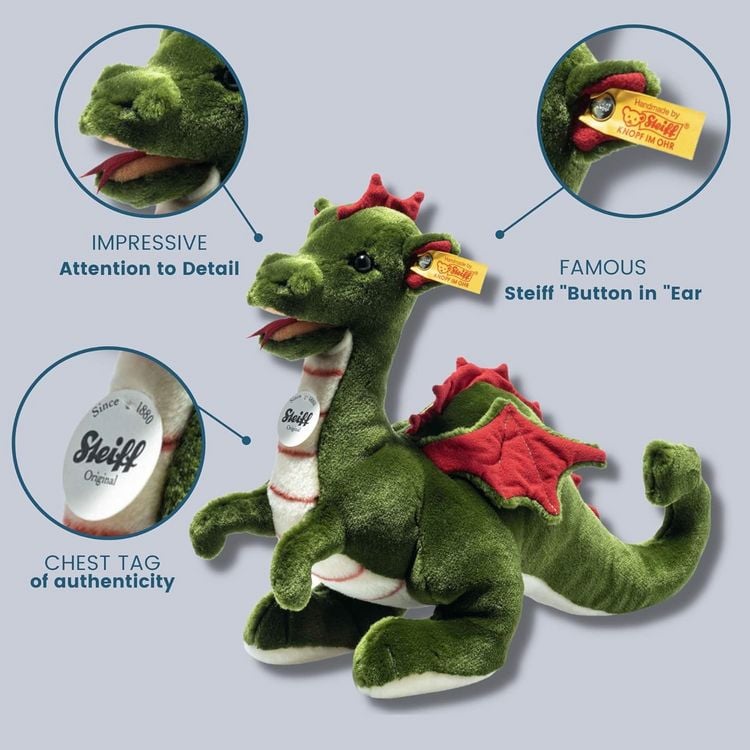 Steiff 067198 - Drache Rocky, grün/mehrfarbig, 32 cm kaufen