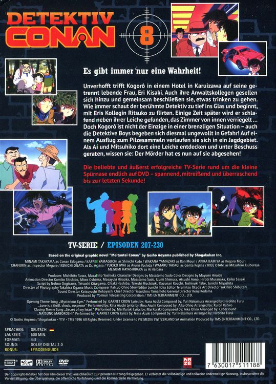 Produktbild: Detektiv Conan - TV-Serie - DVD Box 8 (Episoden 207-230) (5 DVDs)