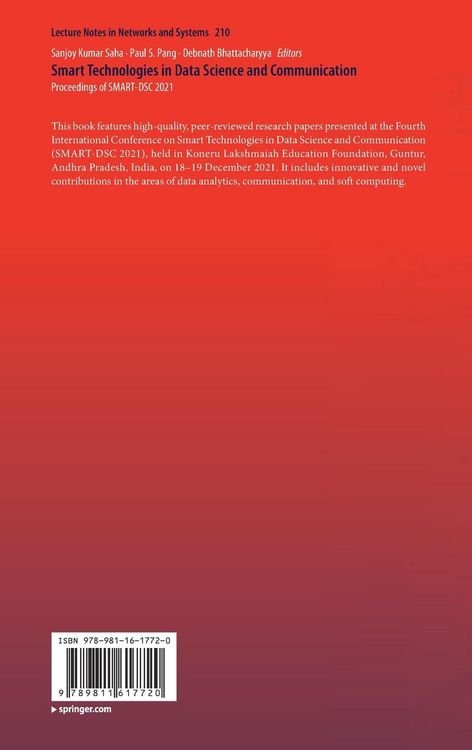 Produktbild: Smart Technologies in Data Science and Communication