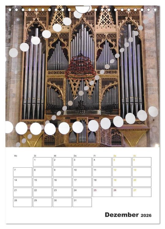 Produktbild: Orgeln zum Verlieben! (Wandkalender 2026 DIN A4 hoch), CALVENDO Monatskalender