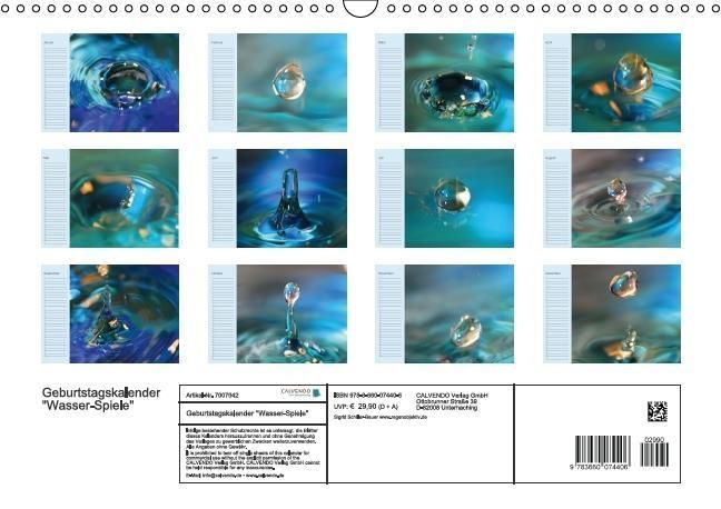 Produktbild: Geburtstagskalender "Wasser-Spiele" (Wandkalender immerw&auml;hrend DIN A3 quer)