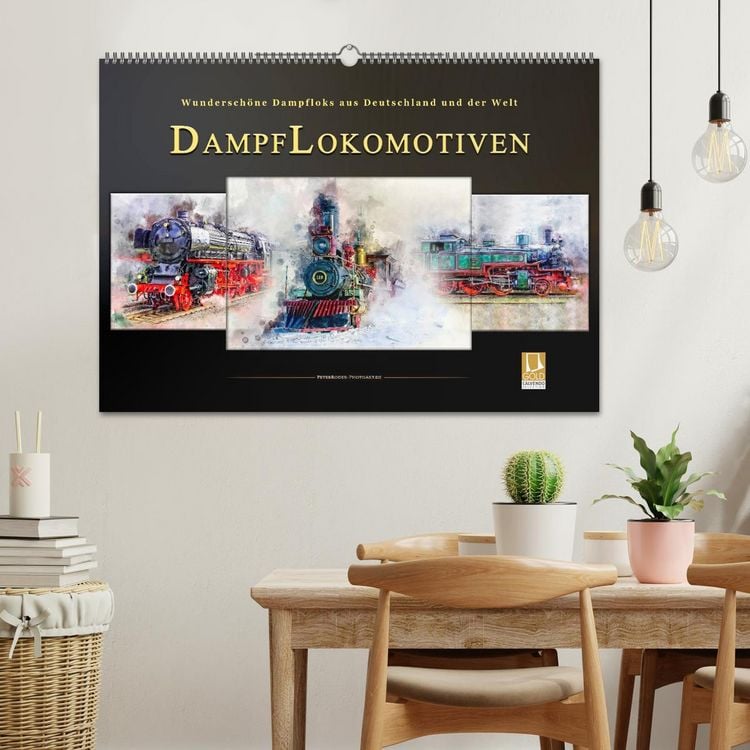 Produktbild: Dampflokomotiven - wundersch&ouml;ne Dampfloks aus Deutschland und der Welt (Wandkalender 2026 DIN A2 quer), CALVENDO Monatskalender
