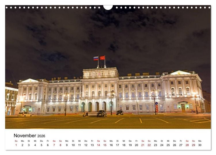 Produktbild: St. Petersburg bei Nacht (Wandkalender 2026 DIN A3 quer), CALVENDO Monatskalender